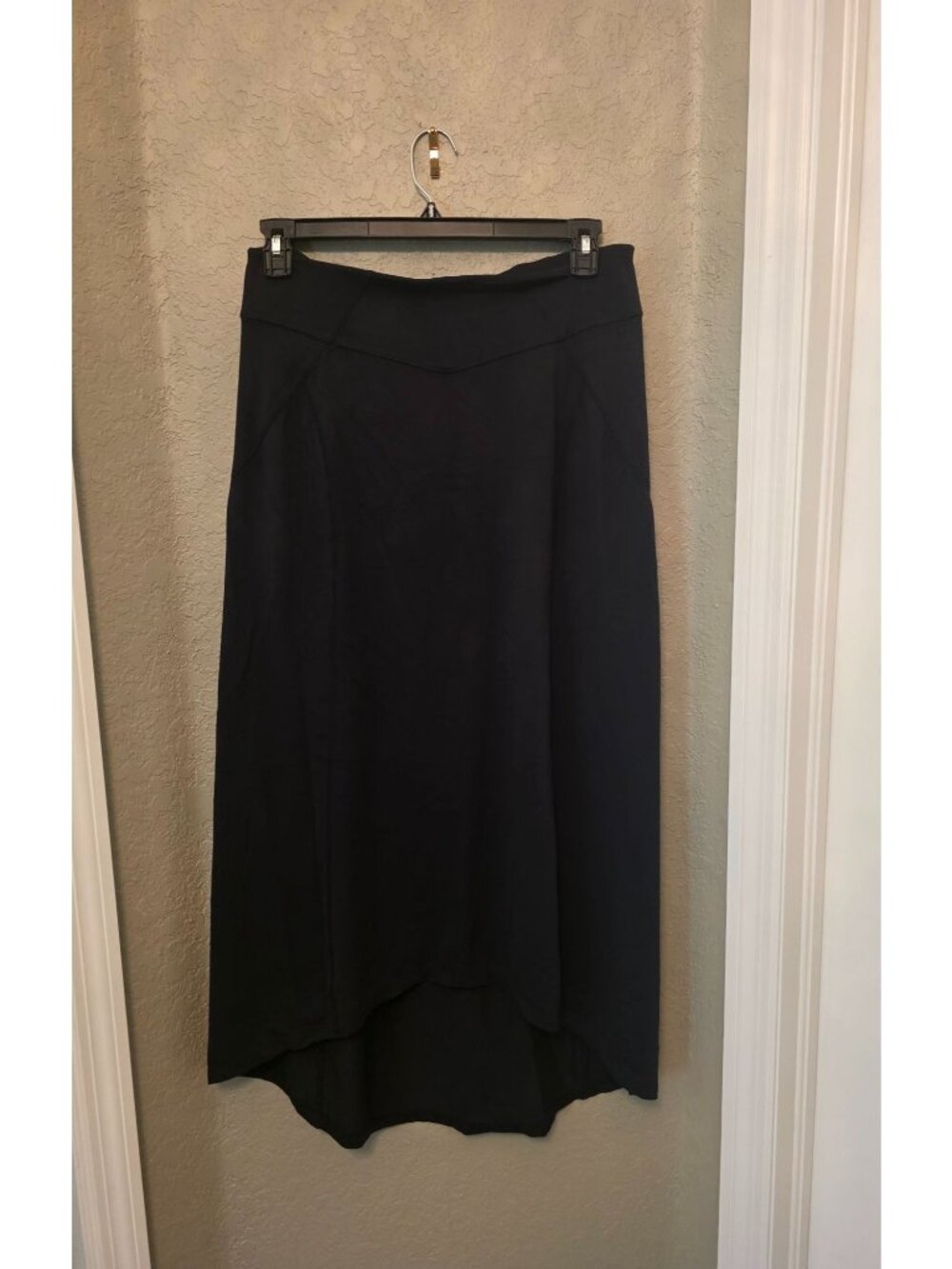 Athleta Thrones Black Hi Lo Pull On Super Soft Maxi Skirt L